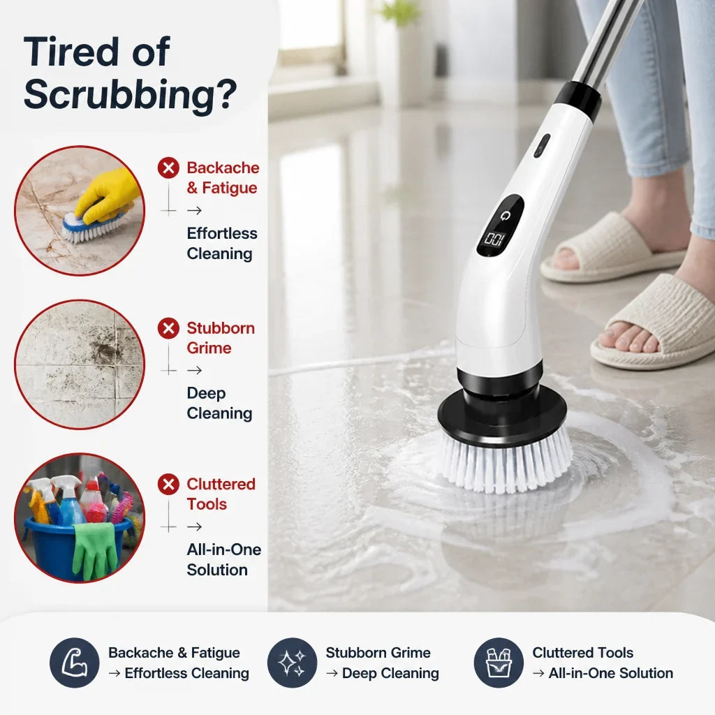 ScrubBlitz™ 8-in-1 Electric Cleaning Brush — Effortless Scrubbing