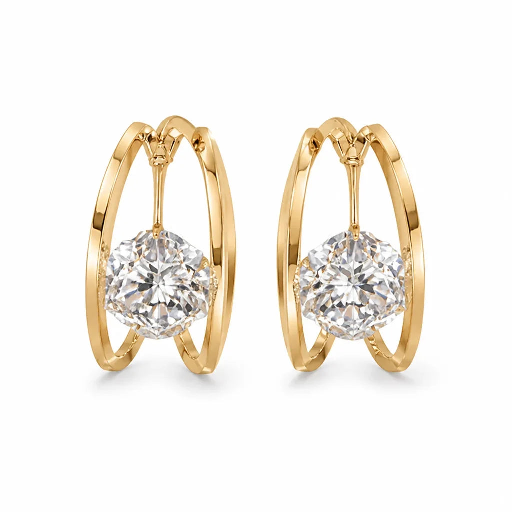 BellaGlow™ — Elegant Sparkle Hoop Earrings