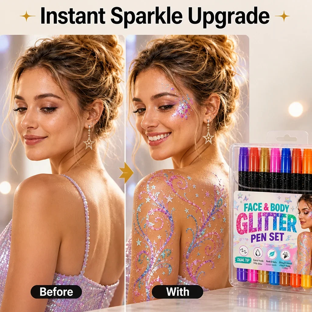 ShimmerDuo™ 24-Color Glitter Marker Set — Sparkling Looks