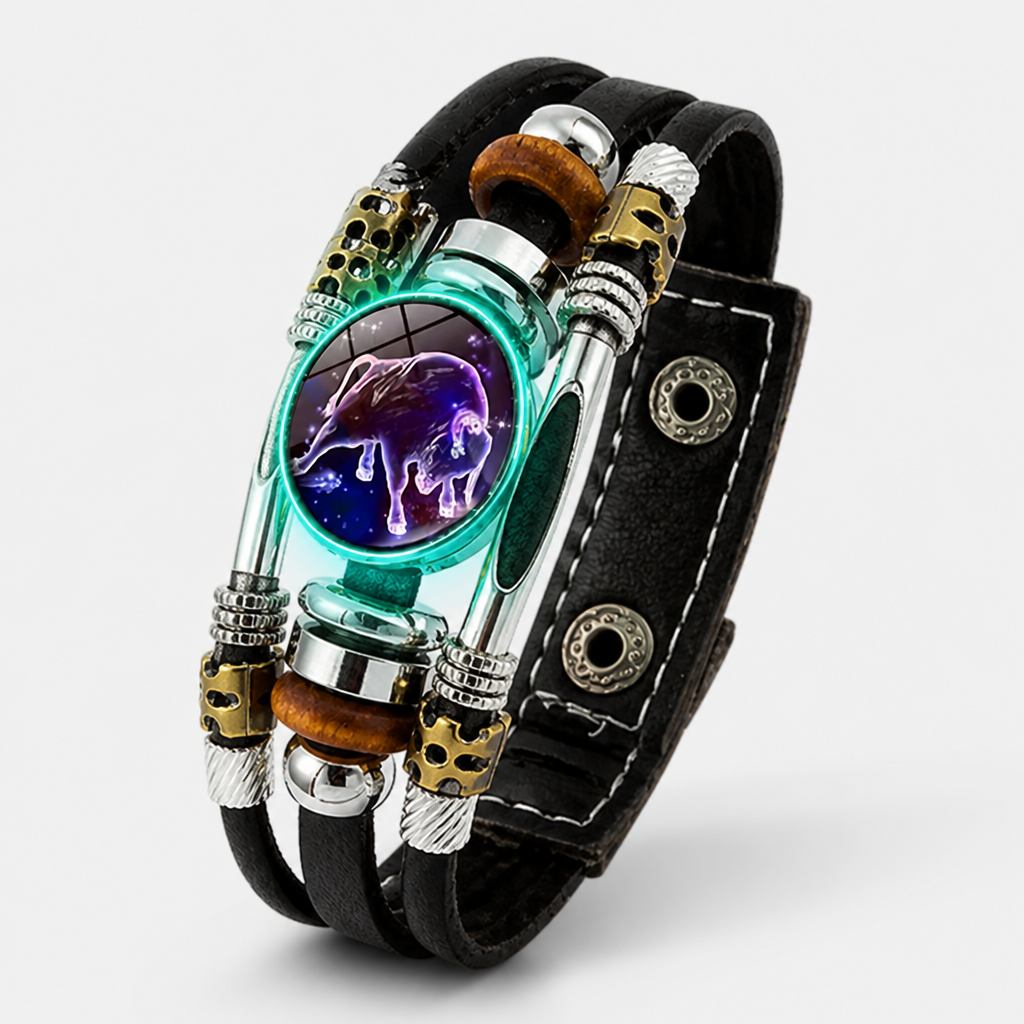 CosmoForge™ — Vintage Cosmic Leather Bracelet Watch