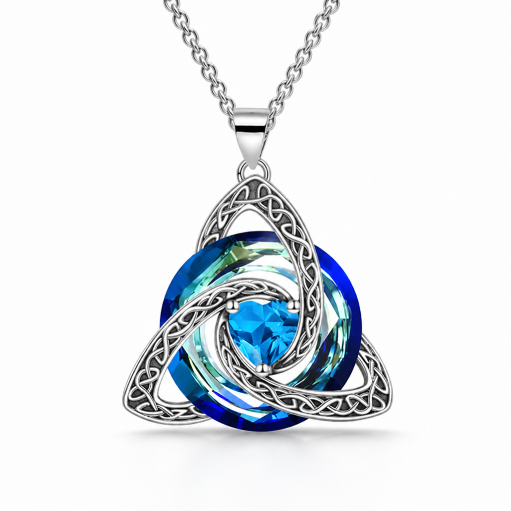 TrinityGlow™ — Celtic Knot Crystal Pendant